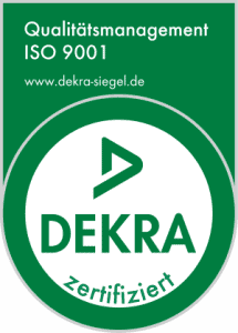 Qualitätsmanagement ISO 9001 Dekra Zertifikat. Qualität